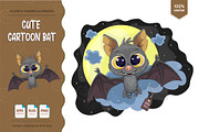 Cute halloween bat. Tshirt, PNG., an Animal Illustration by KENO Mascots (Thumbnail 1 of 6)