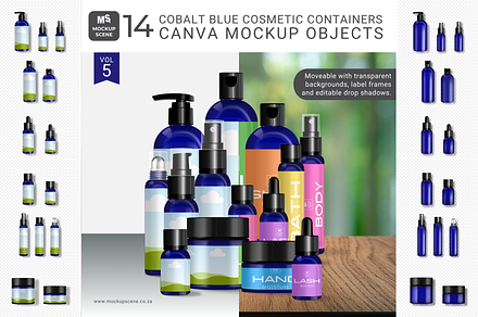 Cosmetic Container Canva Mockup Blue