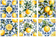 Watercolor Lemon Pattern, an Illustration by SinaCreation (Thumbnail 3 of 5)