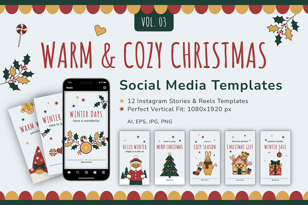 Christmas Instagram Templates, a Social Media Template by Floralis (Photo 1 of 3)