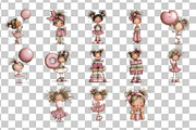Pink Girl Watercolor Clipart PNG, a Person Illustration by Nicolle's Colorful Art (Thumbnail 4 of 4)