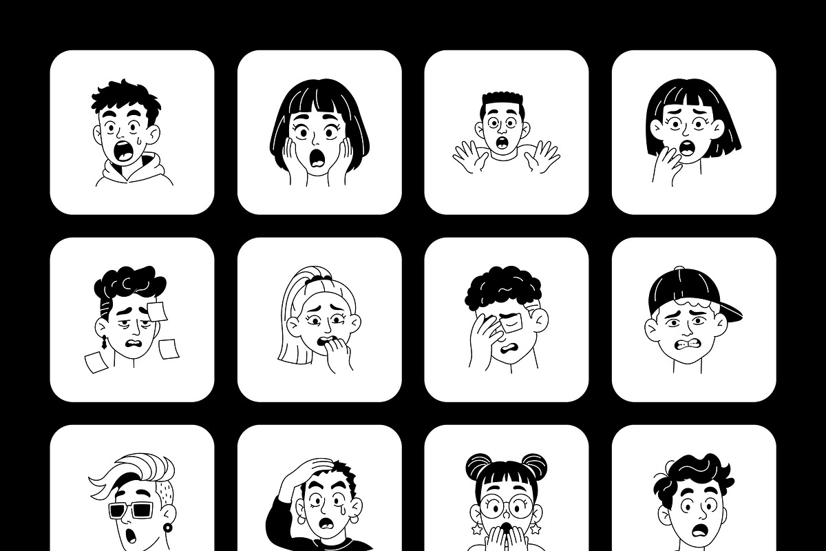 240 Facial Expressions Icons, an Outline Icon by Prosymbols (Photo 10 of 15)