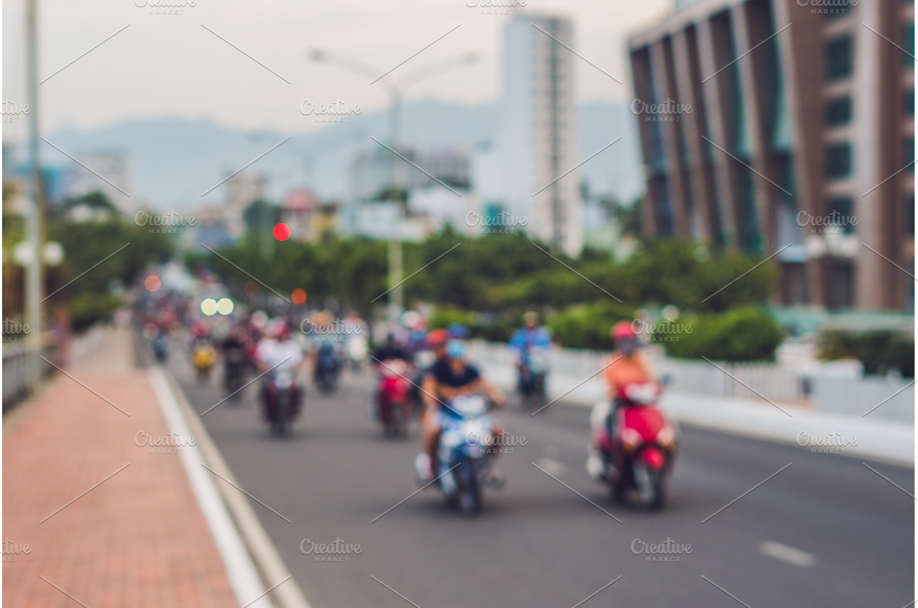 Blurred picture of motorcycles on, a Sports & Recreation Photo by Elizaveta Galitskaya