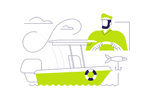 Compact fishing boat abstract, a Transportation Illustration by Visual Generation