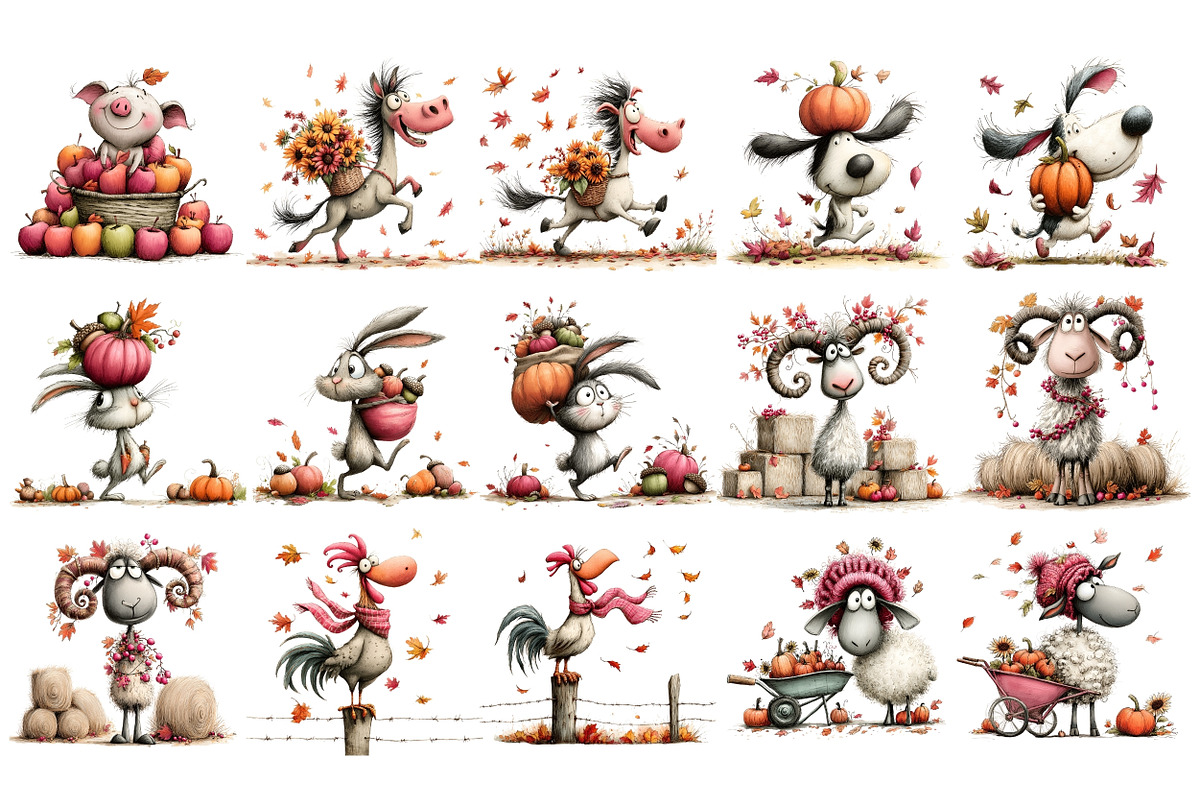 Quirky Autumn Farm PNG, a Seasonal Illustration by Nicolle's Colorful Art (Photo 5 of 6)