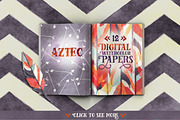 Watercolor Aztec Digital Paper, a Pattern Graphic by Creativeqube Design (Thumbnail 1 of 5)