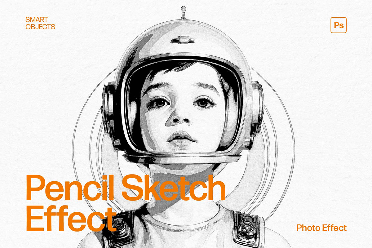 Pencil Sketch Photo Effect Template, a Layer Style Add-On by DesignerCandies (Photo 1 of 6)