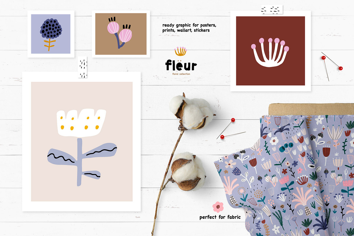 The Fleur blossom collection, a Pattern Graphic by solmariart (Photo 5 of 12)