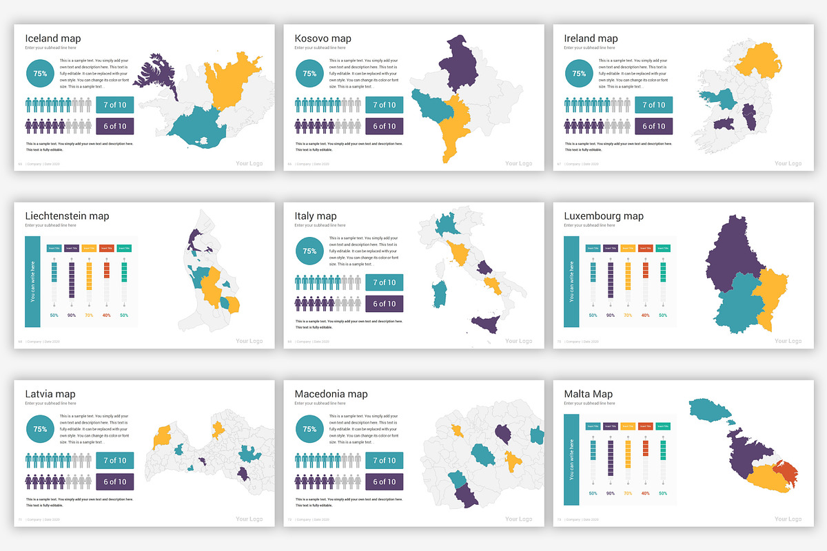 Maps PowerPoint infographics, a Presentation Template by SlideOne (Photo 12 of 31)
