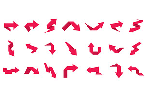 Red arrows. 3D direction pointers, an Object Illustration by winwin.art