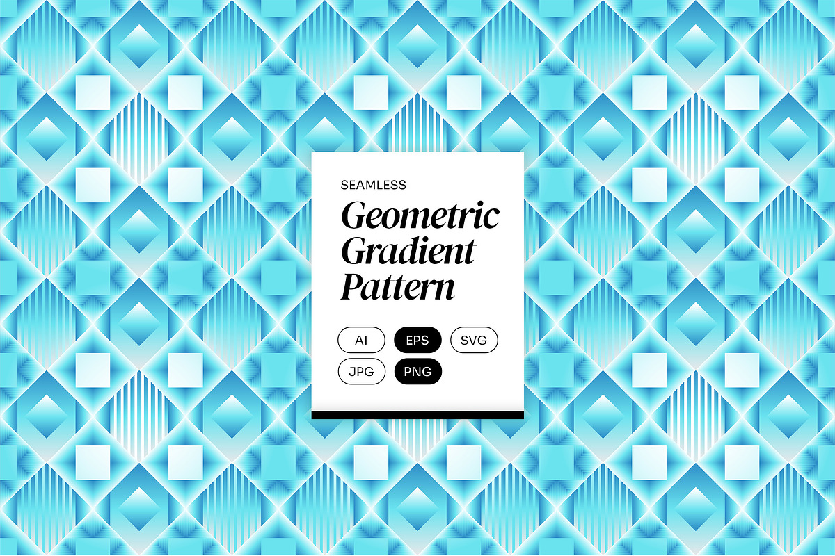 Blue Geometric Gradient Pattern, a Pattern Graphic by Neermana (Photo 1 of 5)