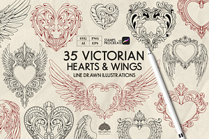 Victorian Hearts & Wings + Procreate