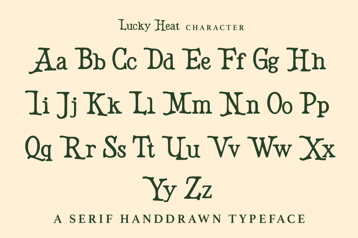 Lucky Heat - Retro Handdrawn Serif, a Serif Font by Pandeka Studio (Photo 7 of 9)