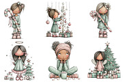 Christmas Little Girl Clipart, an Illustration by CreationArt (Thumbnail 3 of 5)