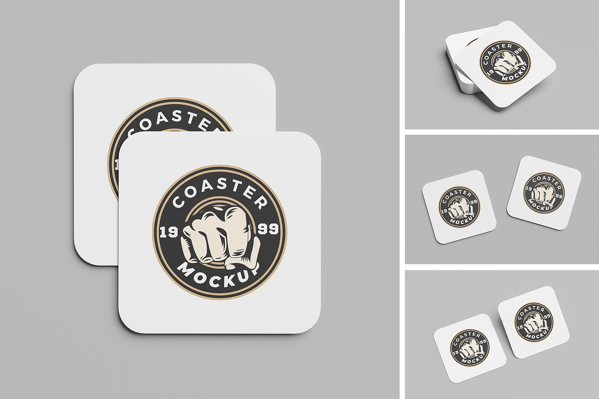 Coaster Mockup, an Advertising Mockup by Difa Design (Photo 1 of 5)