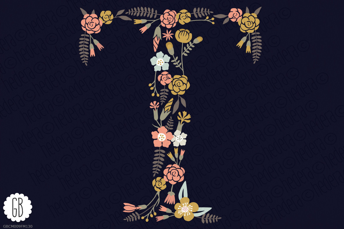 Floral letters, monogram, floral CVT, a Decorative Illustration by GrafikBoutique (Photo 3 of 3)