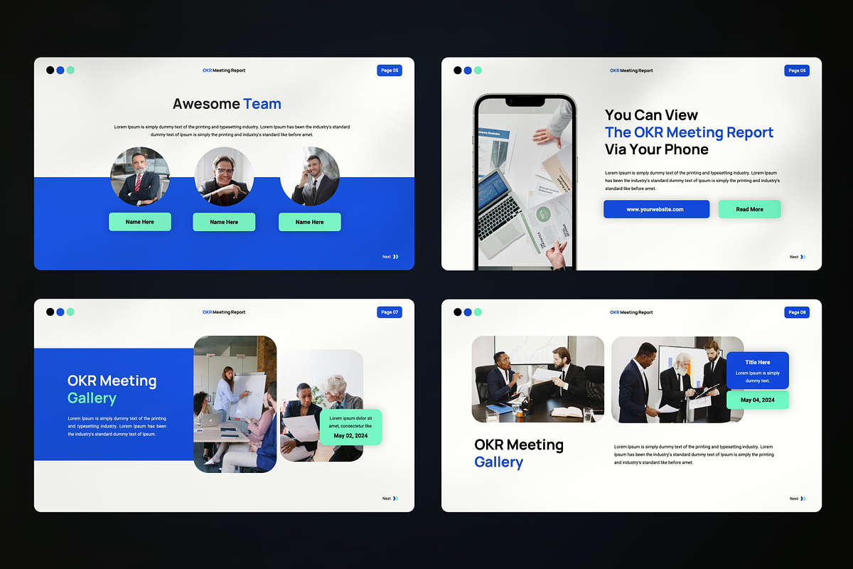OKR Meeting Report Google Slides, a Presentation Template by SquidPixey (Photo 3 of 7)