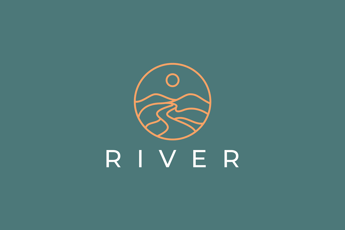 River Mountain Hill Logo Badge, a Branding & Logo Template by Signatoro (Photo 2 of 2)
