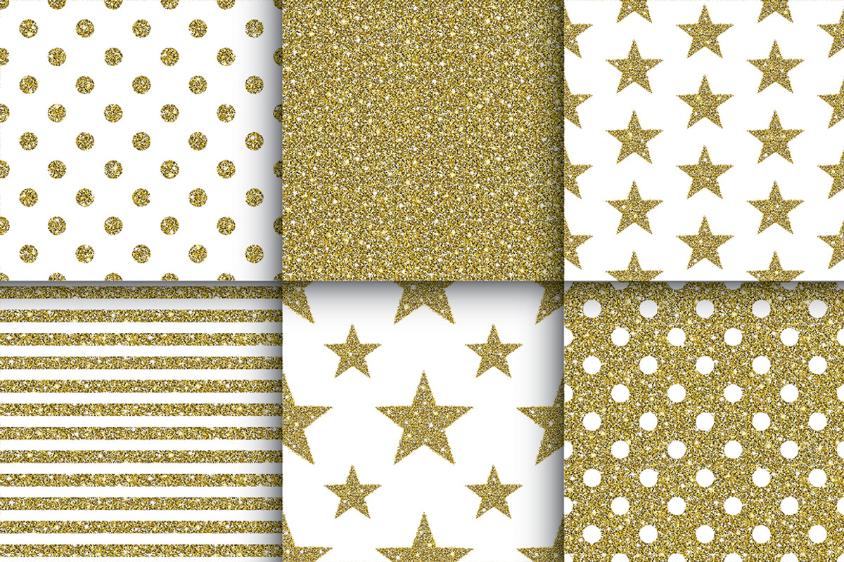 Gold Glitter Patterns, a Pattern Graphic by Amovitania (Photo 7 of 9)