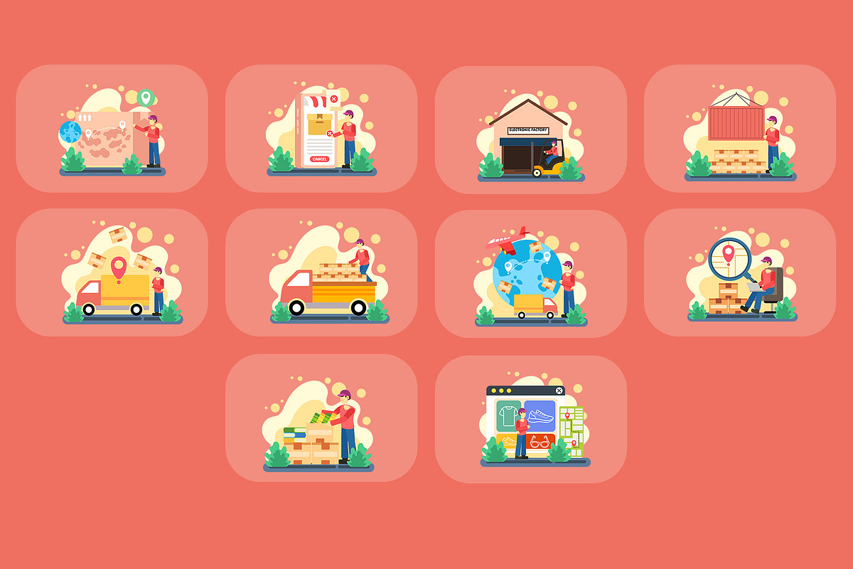 Logistic Illustration Pack, an Illustration by baii09 (Photo 4 of 4)