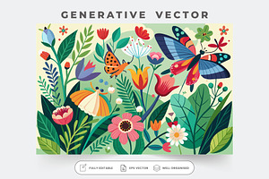 A variety of vibrant flowers and but, a Graphic by Iftikhar Alam