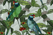 Rainforest jungle pattern parrots, a Wallpaper Graphic by FleurArt (Thumbnail 8 of 10)