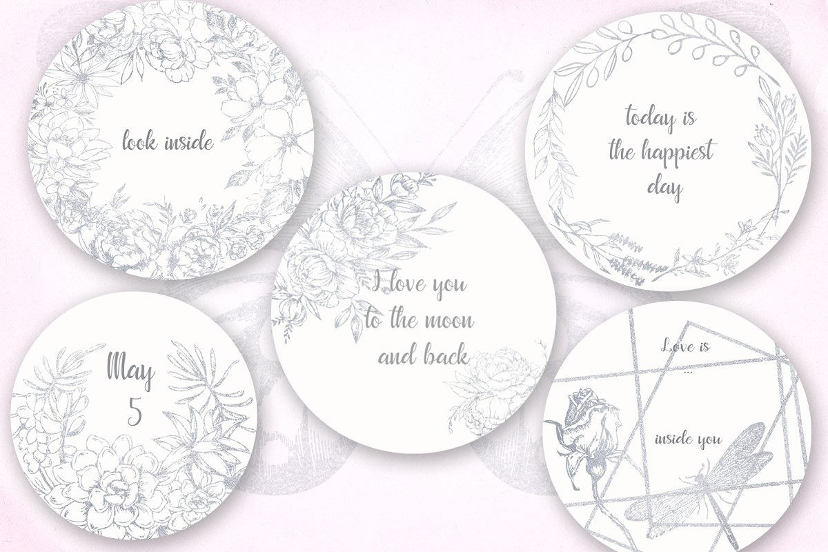 Card templates, floral illustrations, a Card Template by AnastasiyaOleynik (Photo 6 of 10)