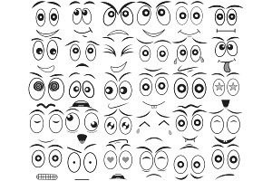 Basic Cartoon Funny Face Set 1