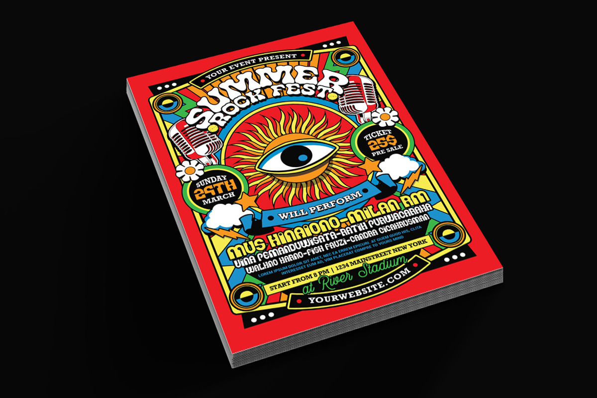 Retro Summer Rock Music Fest, a Flyer Template by Muhamad Iqbal hidayat (Photo 2 of 4)