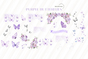 Purple Butterfly With Flower Clipart, an Illustration by Sunflower Day Love (Thumbnail 2 of 4)