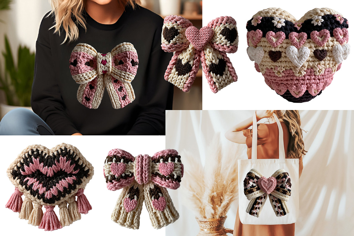 Valentine PNG Bundle Faux Yarn, an Illustration by Designworld (Photo 5 of 6)