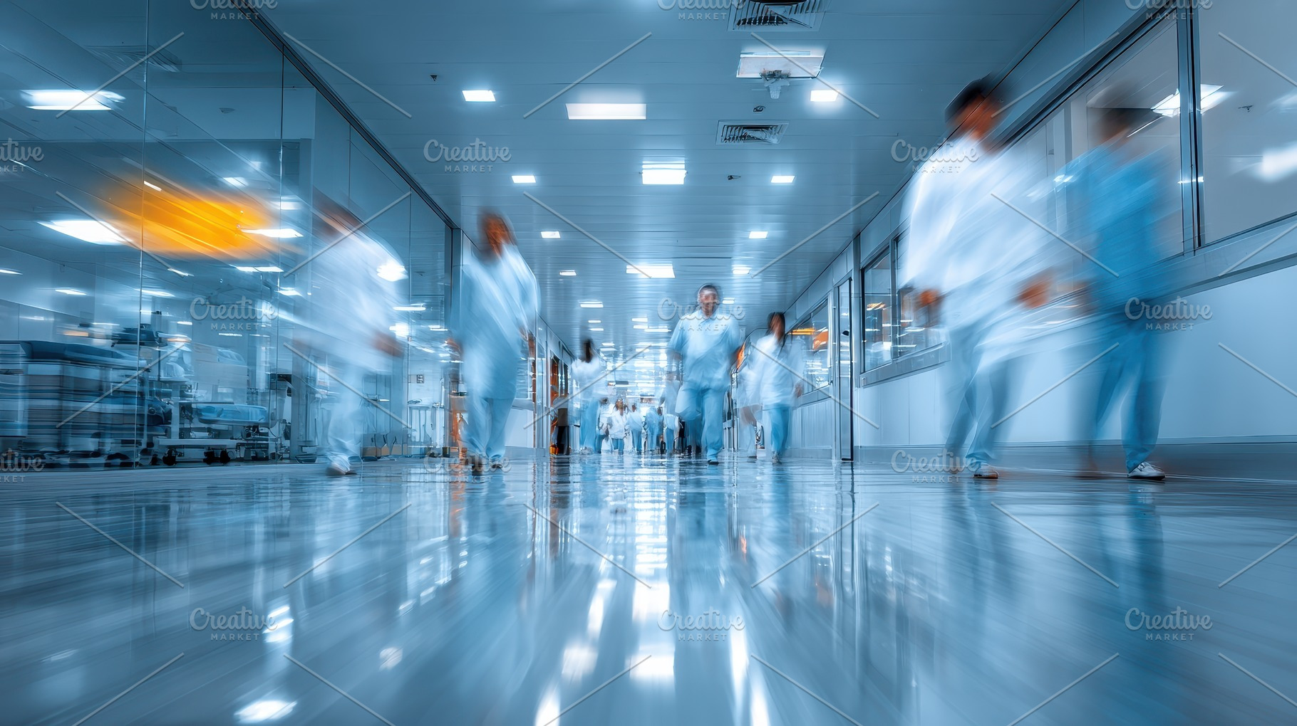 Blurred Motion Medical Staff Hospita, a Photo by Pixeness Studio