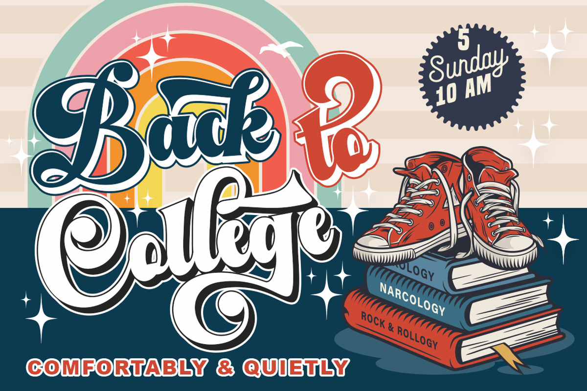Malistia - Retro Font & Extrude., a Script Font by IM Studio (Photo 7 of 7)
