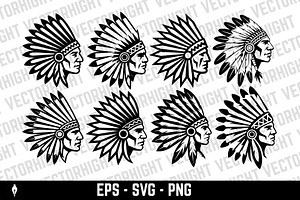 Logo of a Native American man, a Person Illustration by Vectorhight
