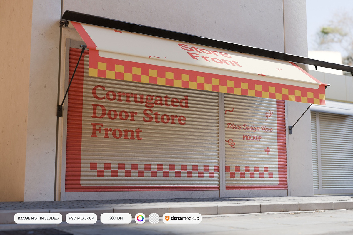 Corrugated Door Store Front Mockup, a Mockup by DSNA Mockup (Photo 3 of 6)