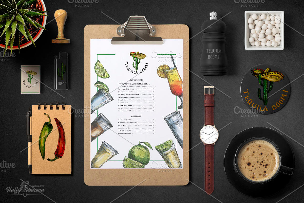 Tequila Boom Watercolor & Ink Set, a Food Illustration by Fluffy Unicorn (Photo 5 of 5)