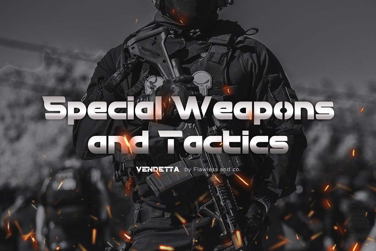 Vendetta - Sport Display Font, a Serif Font by Flawless And Co (Photo 5 of 10)