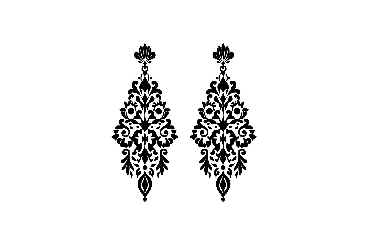 Vintage Filigree Earring SVG Bundle, an Object Graphic by jahid234 (Photo 8 of 13)