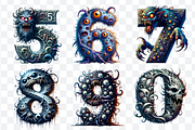 Monster Font Alphabet and Numbers, a Symbol Font by Bubble Pixel (Thumbnail 8 of 8)