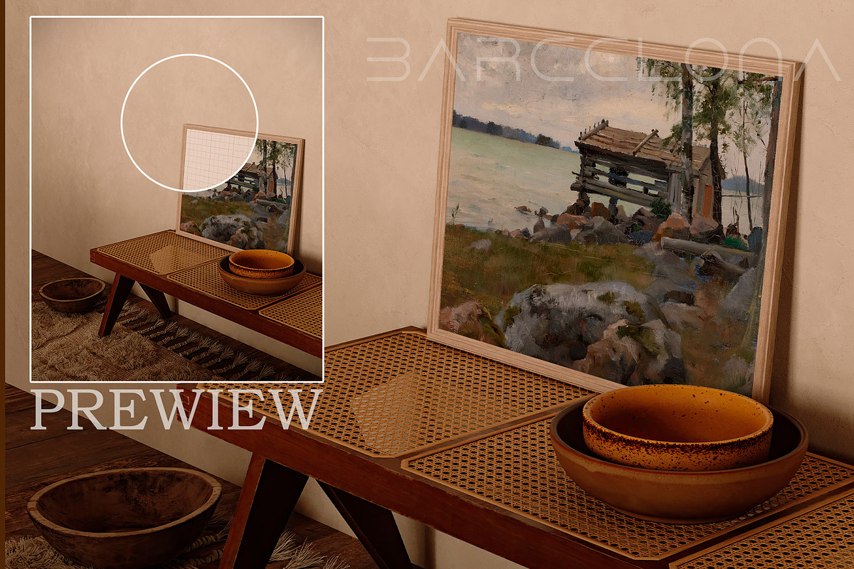 BARCELONA Room Natural FRAME MOCKUP, a Household Mockup by LAMIA DESIGN (Photo 12 of 22)