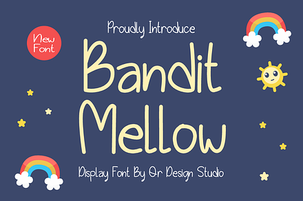 Bandit Mellow - Cute Font, a Handwritten Font by QR Design Studio