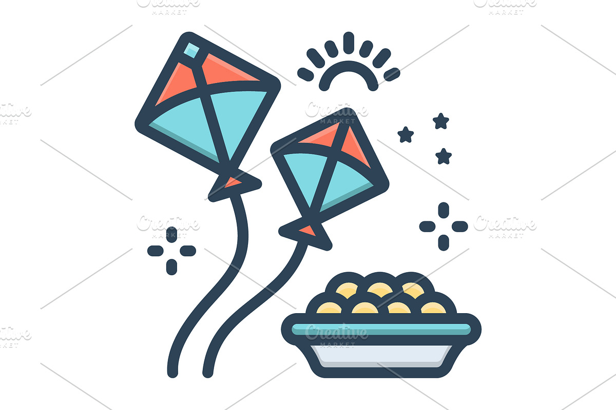 Makar sankranti color icon, a Duotone Icon by Creative priyanka