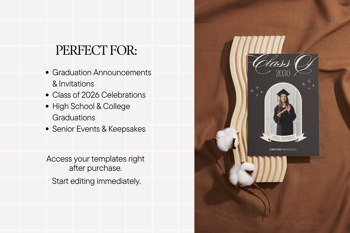Graduation Announcement Template, a Card Template by Anna Design Studio (Photo 6 of 7)