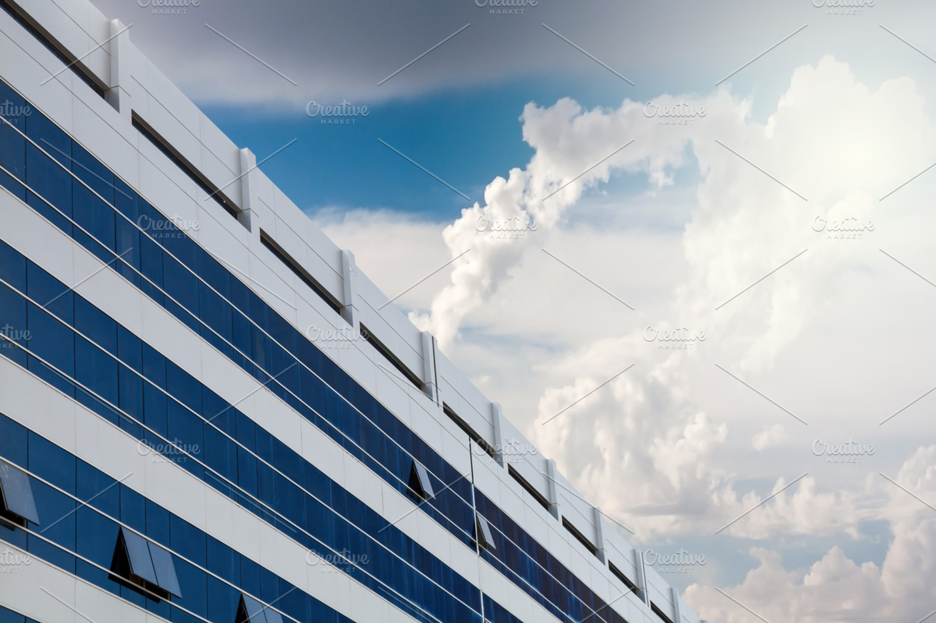 Front Of Modern Building With Cloudy Containing Architecture Building And