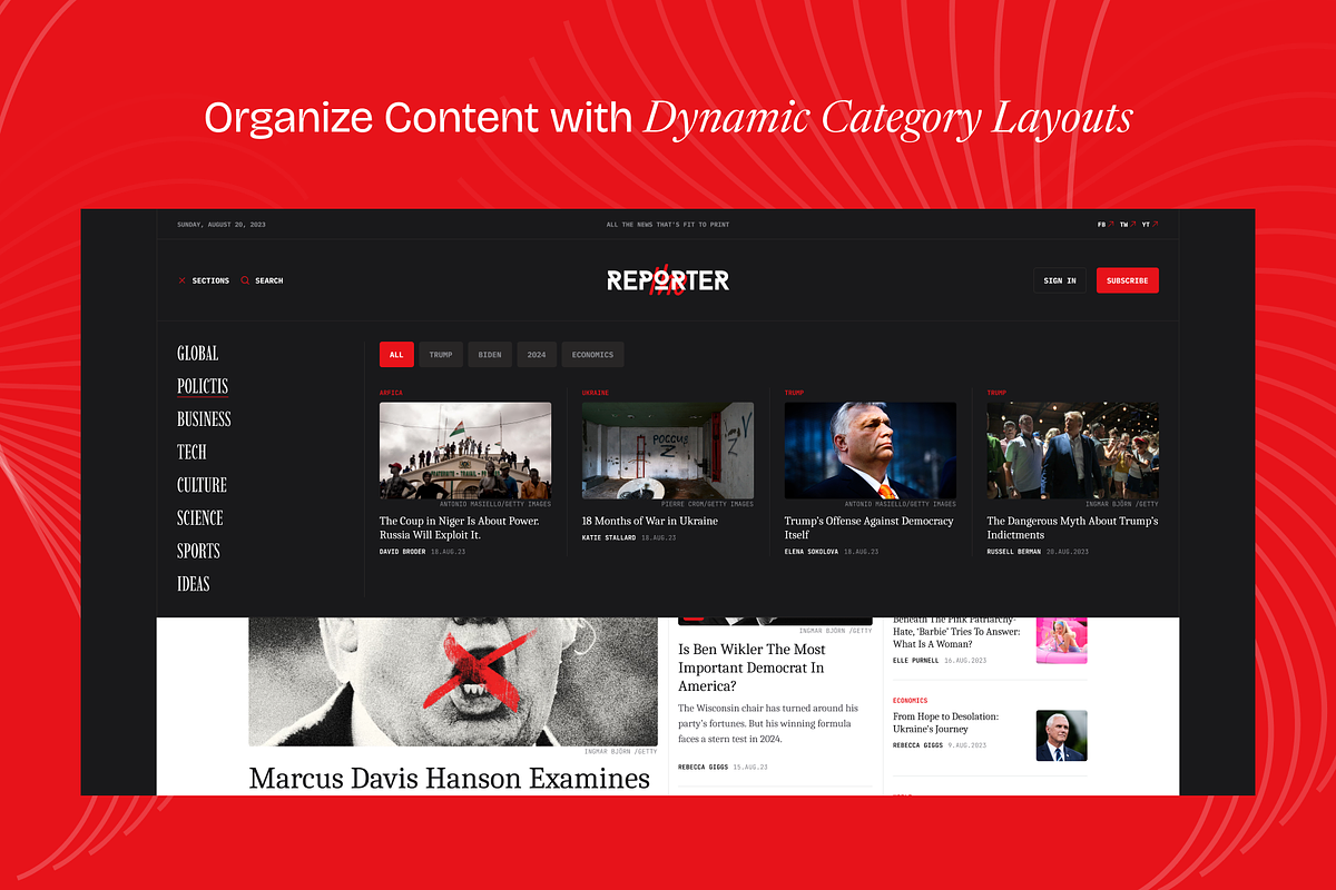 Reporter — News Template for Figma, an UI Kit Template by YoArts (Photo 2 of 5)