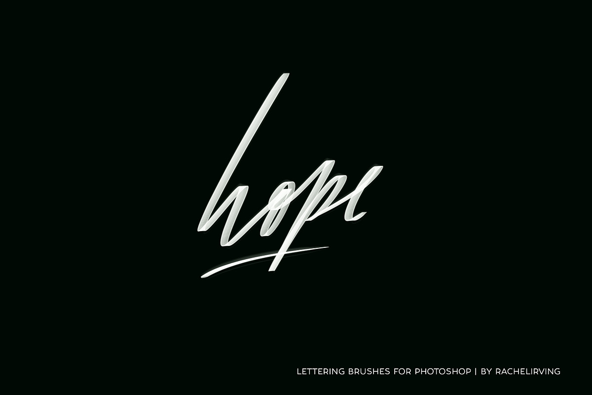 Lettering Brushes For Photoshop, a Brush Add-On by Heart + Soul Studios
