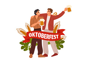 Oktoberfest and beer festival. Two, a Food Illustration by Vectorbuum