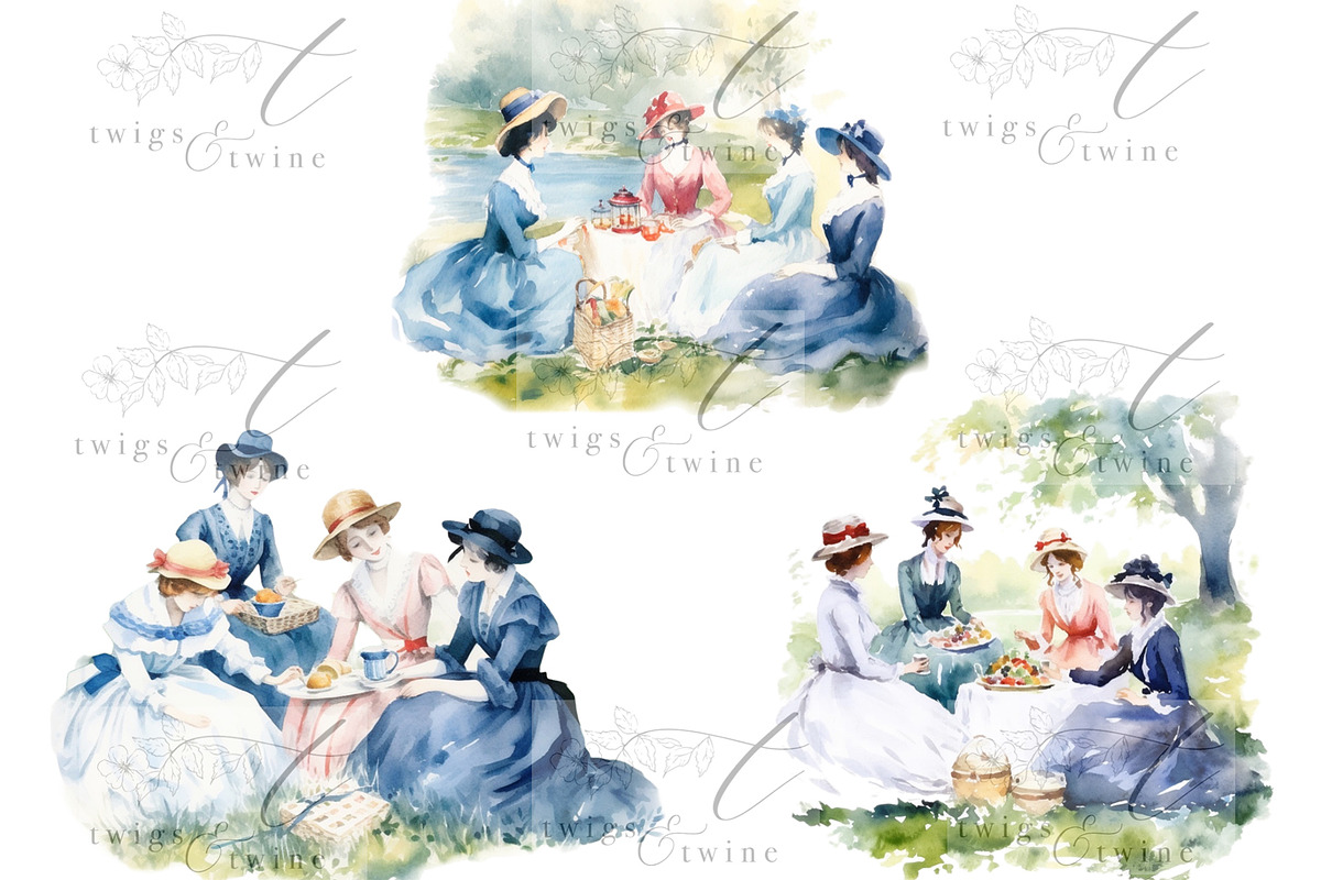 Regency Vintage Clipart Set, a Person Illustration by Twigs and Twine (Photo 5 of 7)