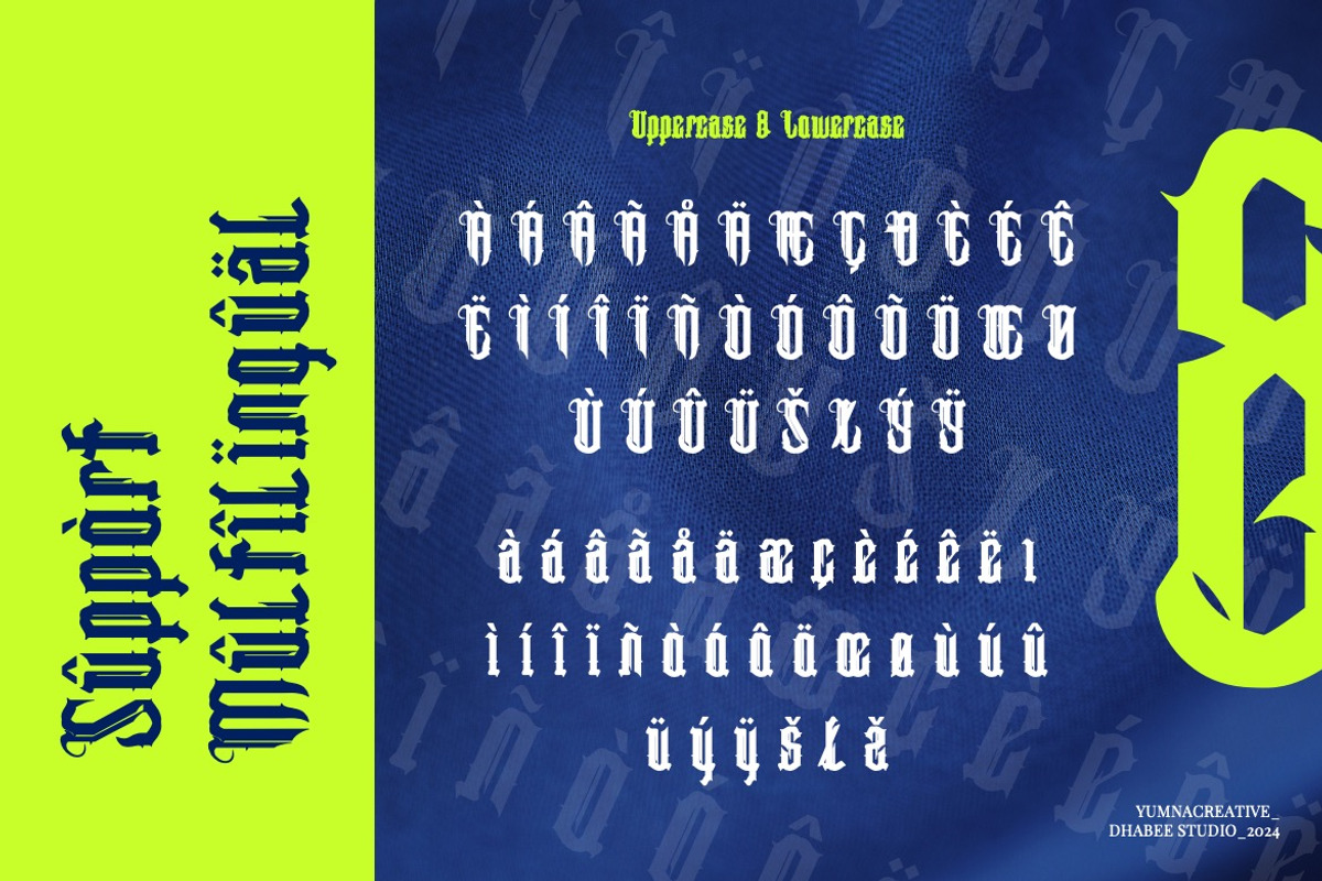 Roffes Brawry - Modern Blackletter, a Blackletter Font by Dhabee (Photo 12 of 15)
