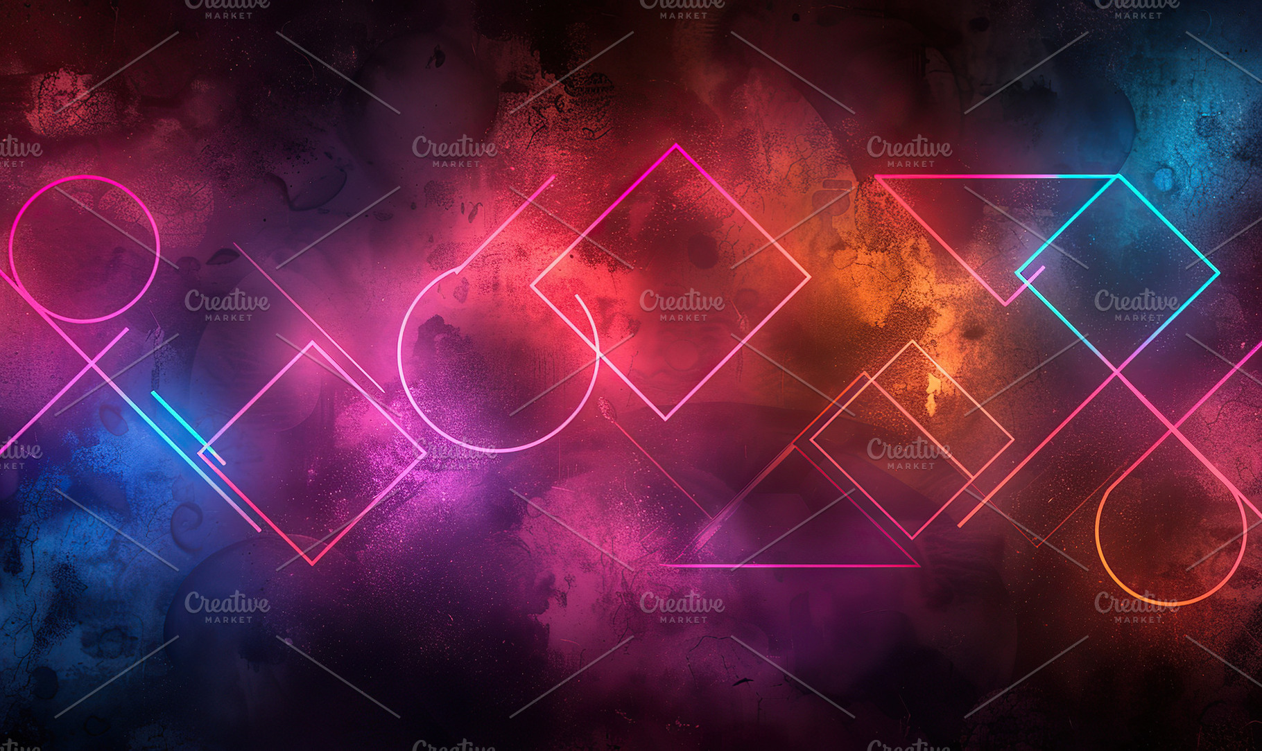 Vibrant neon geometric shapes set ag, a Photo by LOGOCREATIVE